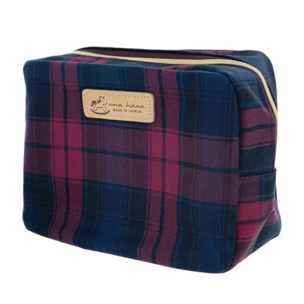 Waterproof Plaid Cube Makeup Cosmetic Bag